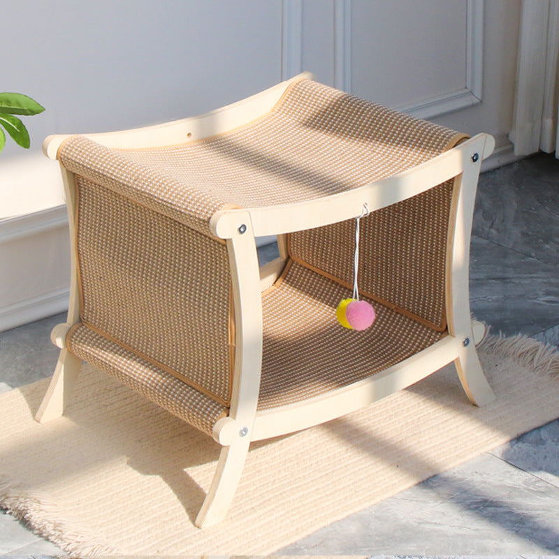 Double-Layer Cat Nest with Summer Mat and Sisal Scratch Board