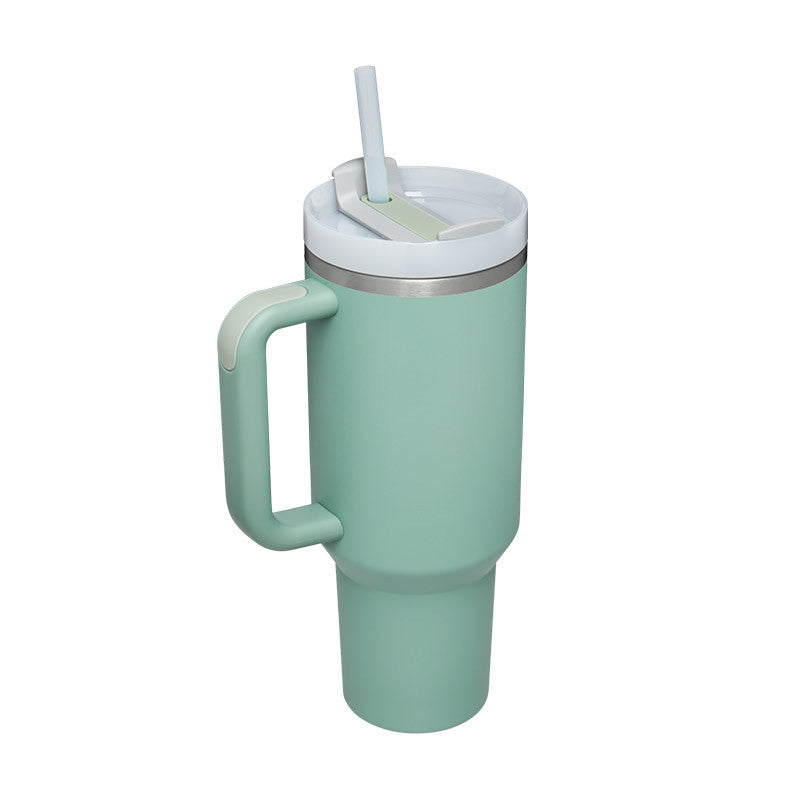 40oz Insulated Stainless Steel Tumbler with Handle and Straw