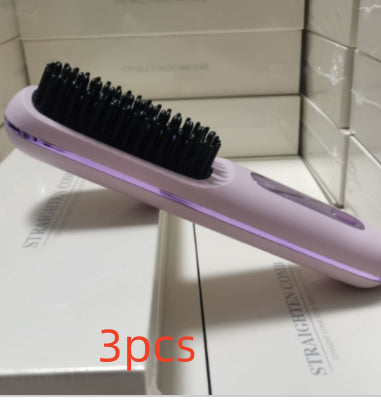 2-in-1 Wireless Hair Straightener – Fast Heating Comb & Curler