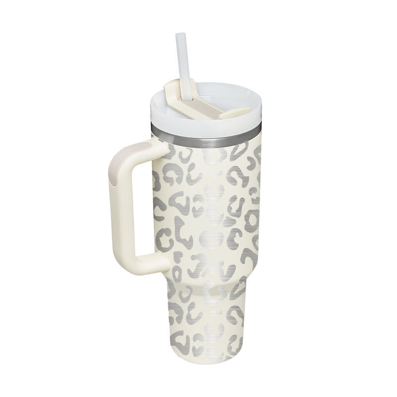 40oz Insulated Stainless Steel Tumbler with Handle and Straw