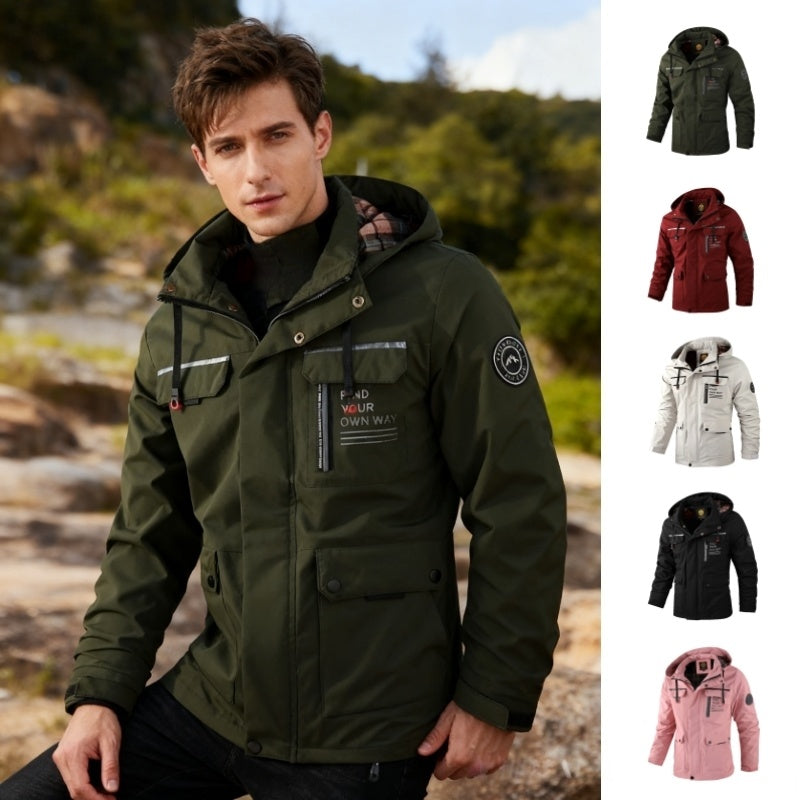 Men’s Waterproof Hooded Windbreaker Jacket