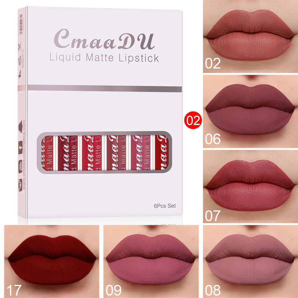 Matte Waterproof Lipstick Set – Long-Lasting Non-Stick Lip Gloss