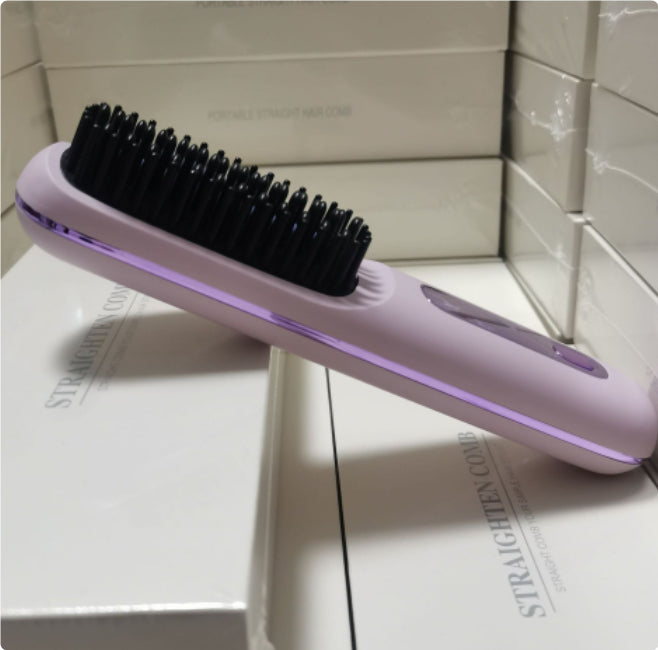 2-in-1 Wireless Hair Straightener – Fast Heating Comb & Curler