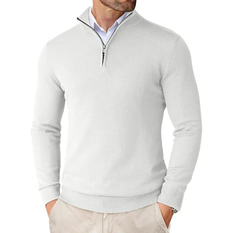 Men’s Lightweight Zipper Sweater – Casual Autumn Knitwear