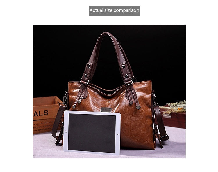 Retro Soft Leather Large Capacity Tote & Crossbody
