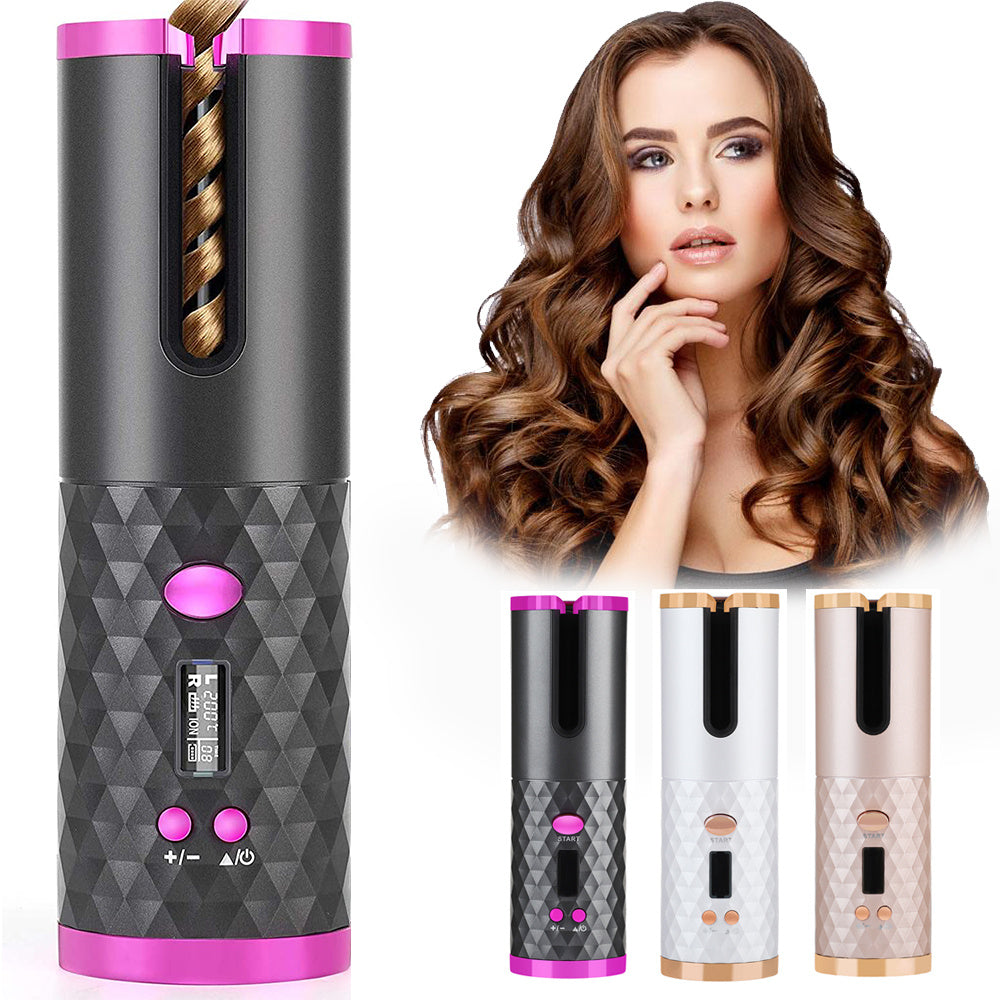 Automatic Hair Curler – Rechargeable Ceramic Rotating Styler