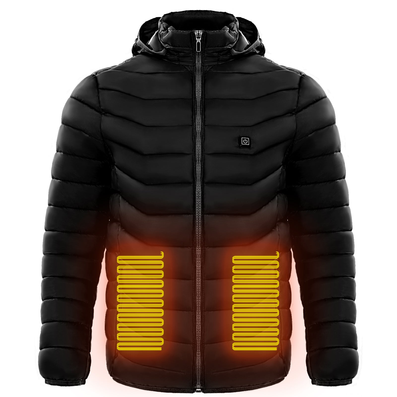 Men’s Heated Puffer Jacket Electric Insulated Hood Windbreaker