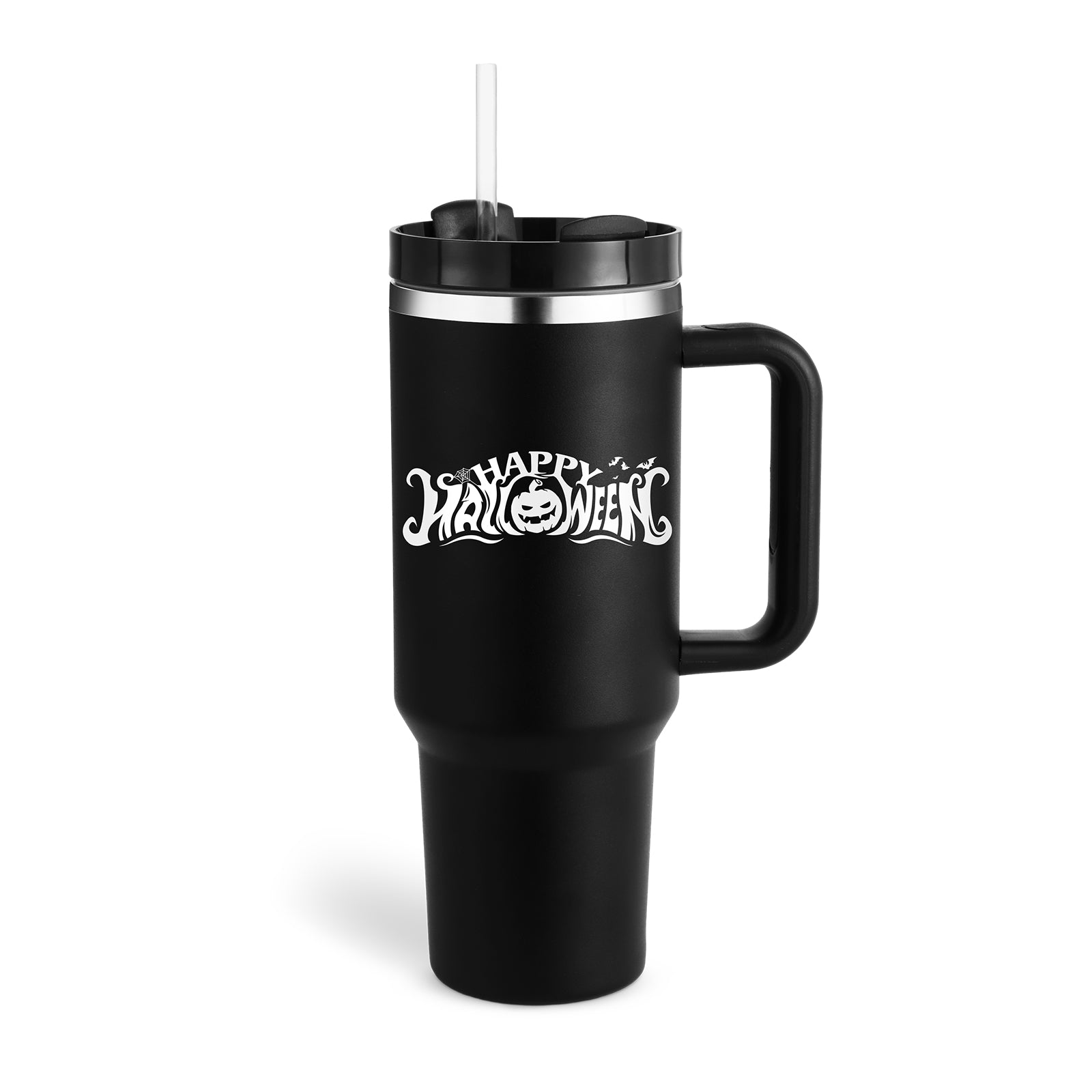 40oz Insulated Stainless Steel Tumbler with Handle and Straw