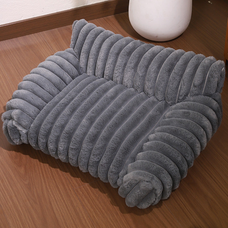 Thickened Rabbit Plush Cat Sofa Large Pet Kennel