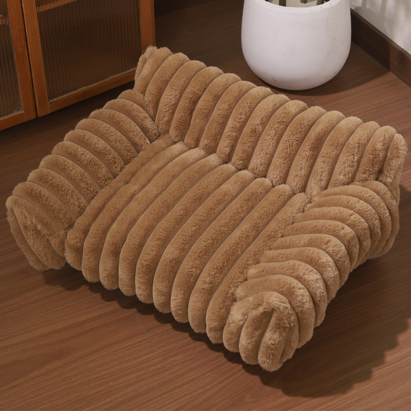 Thickened Rabbit Plush Cat Sofa Large Pet Kennel
