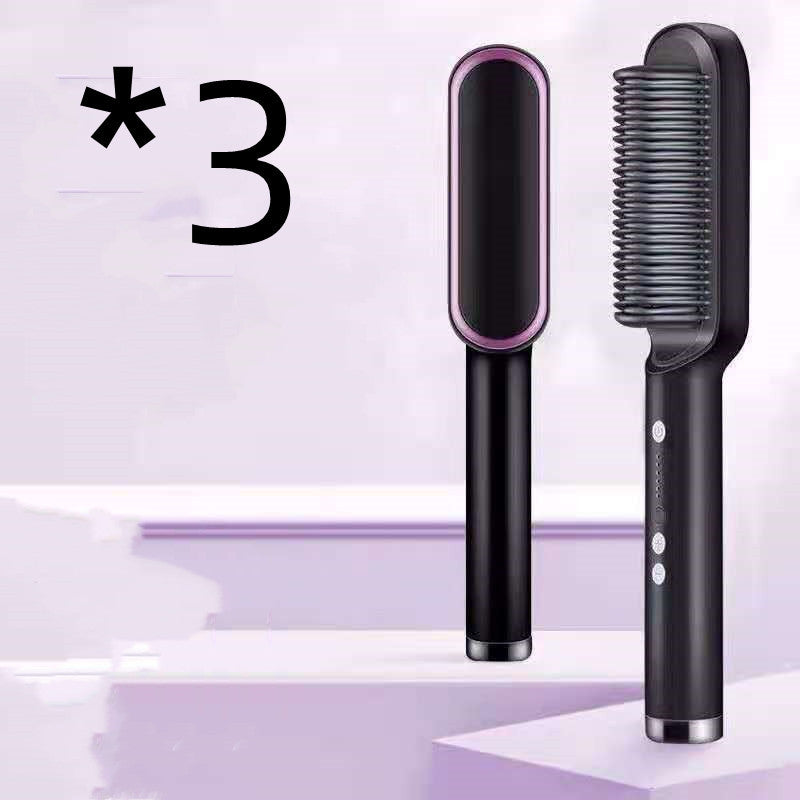2-in-1 Hair Straightener & Curler – Electric Hot Comb Brush