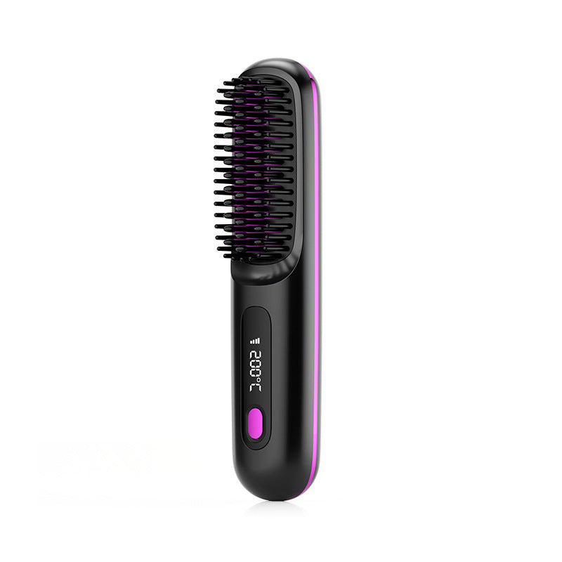 2-in-1 Wireless Hair Straightener – Fast Heating Comb & Curler