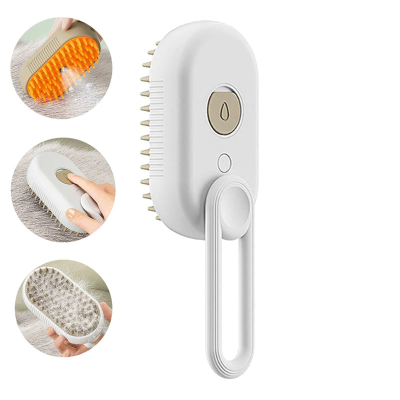 Cat Steam Brush 3-in-1 Electric Grooming Comb for Pets