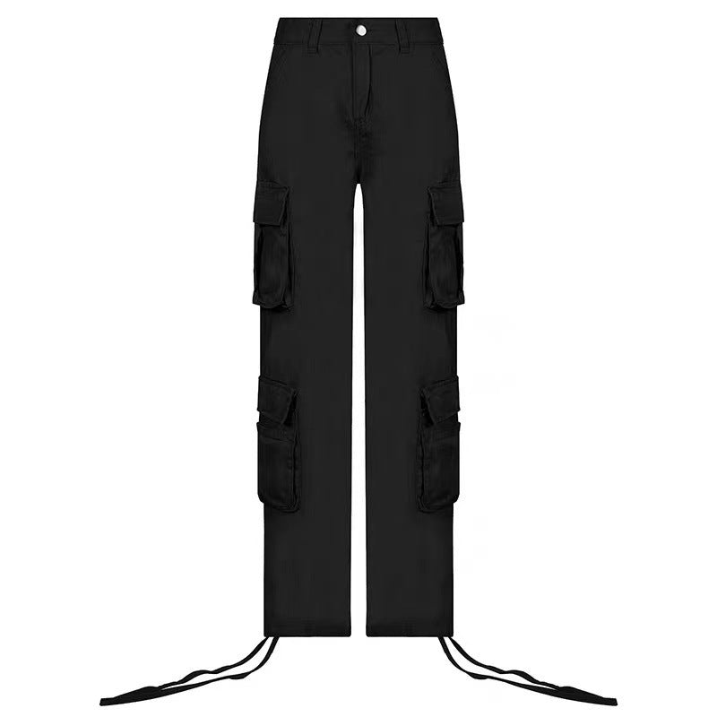Street Hip-hop Trousers With Pockets Low Waist Overalls Fashion Casual Cargo Pants
