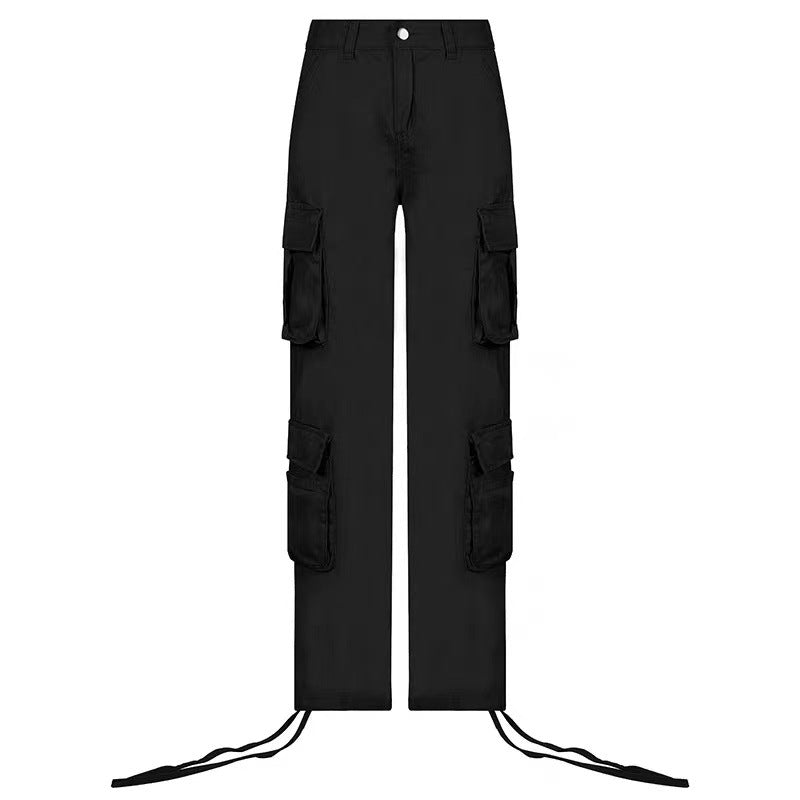 Street Hip-hop Trousers With Pockets Low Waist Overalls Fashion Casual Cargo Pants