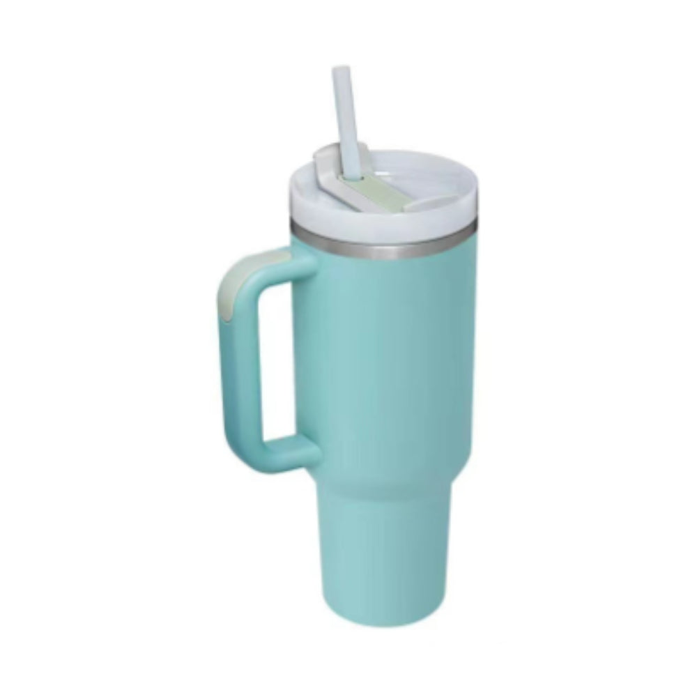 40oz Insulated Stainless Steel Tumbler with Handle and Straw