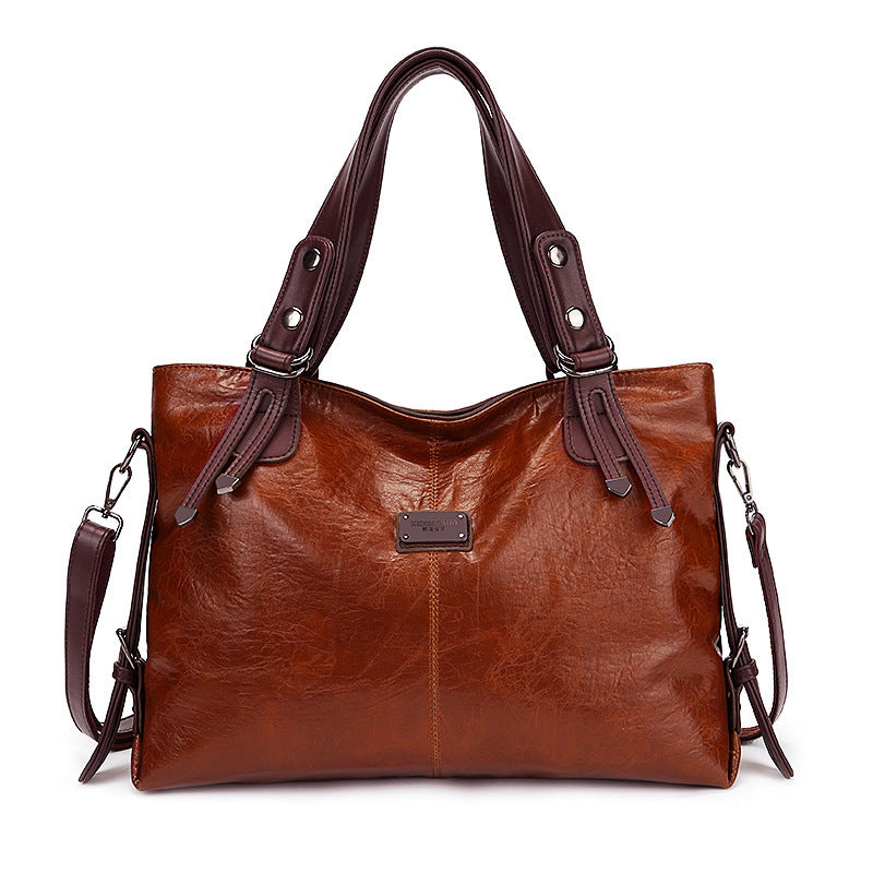 Retro Soft Leather Large Capacity Tote & Crossbody
