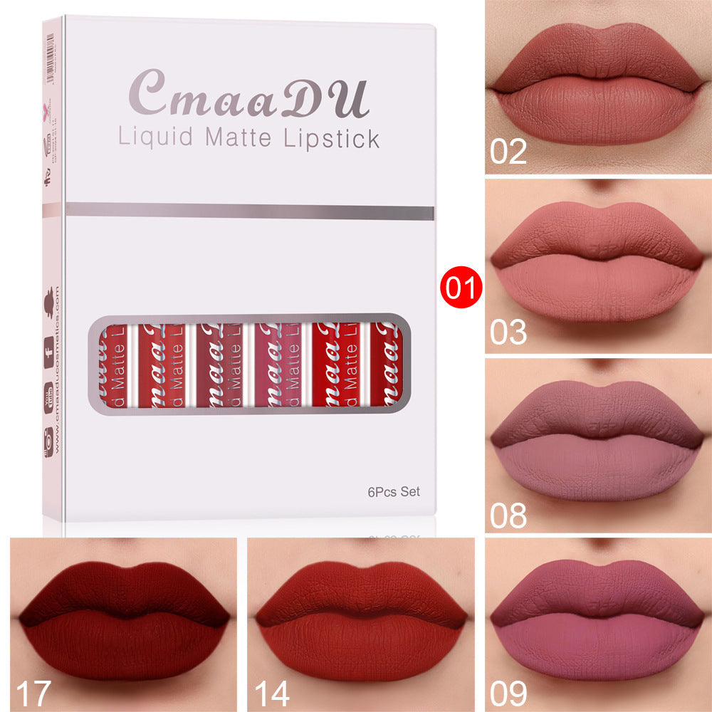Matte Waterproof Lipstick Set – Long-Lasting Non-Stick Lip Gloss