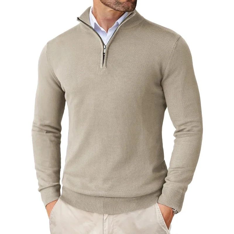 Men’s Lightweight Zipper Sweater – Casual Autumn Knitwear