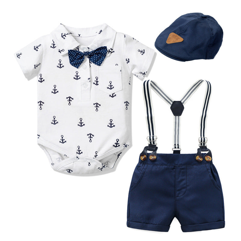 Baby Boy Gentleman Romper – Adorable Printed Outfit
