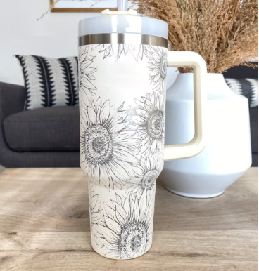 40oz Insulated Stainless Steel Tumbler with Handle and Straw