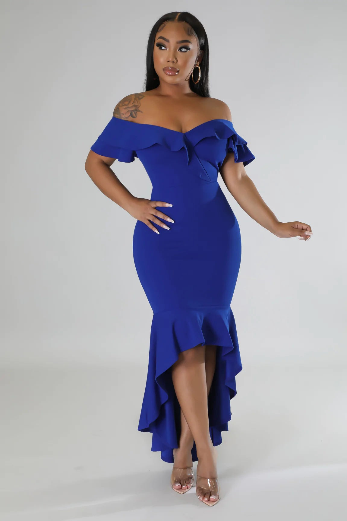 Women's Slim Fit Ruffled Summer Irregular Dress