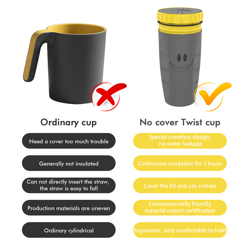 Double Insulated Travel Cup – Portable No-Cover Tumbler with Straw