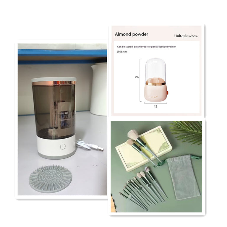 Portable Electric Makeup Brush Cleaner – USB Rechargeable Eye Shadow Cleaning Tool