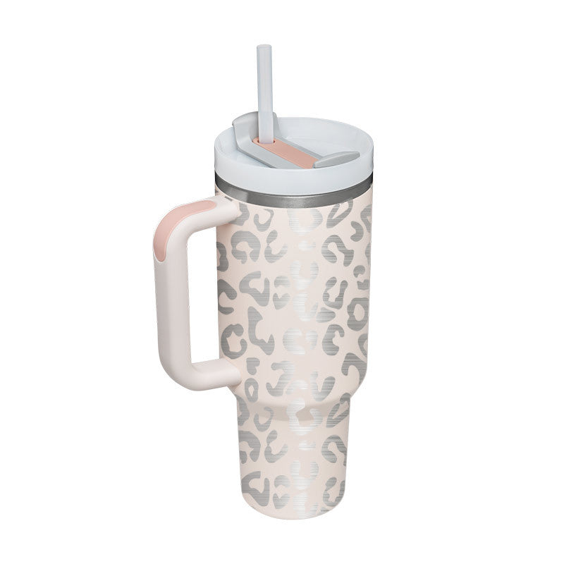 40oz Insulated Stainless Steel Tumbler with Handle and Straw