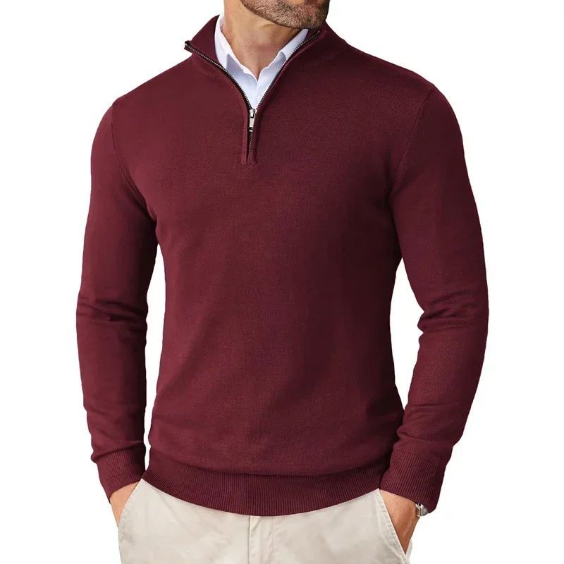 Men’s Lightweight Zipper Sweater – Casual Autumn Knitwear