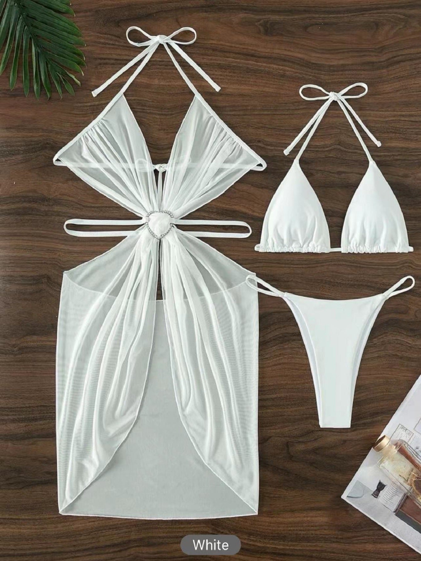 Summer Glow 3-Piece Halter Bikini Set – Elegance Meets the Beach