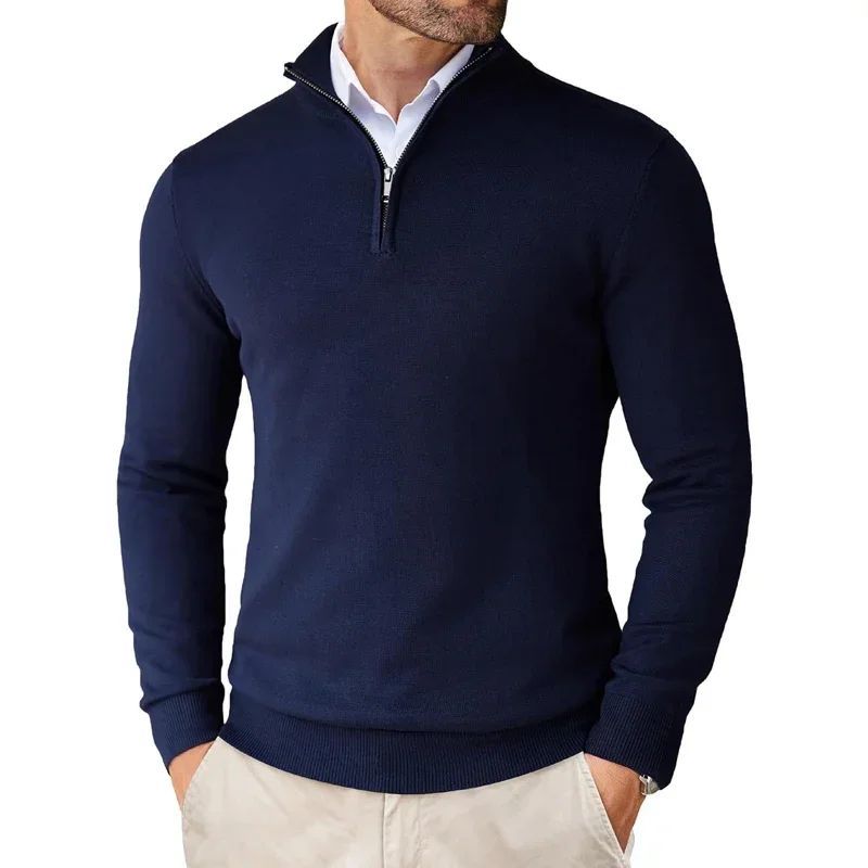 Men’s Lightweight Zipper Sweater – Casual Autumn Knitwear