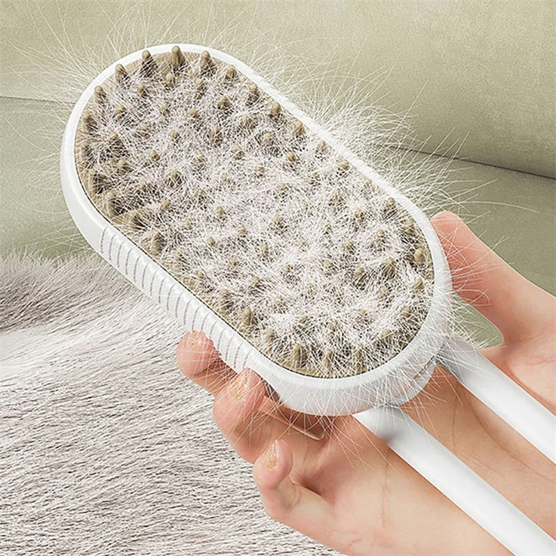Cat Steam Brush 3-in-1 Electric Grooming Comb for Pets