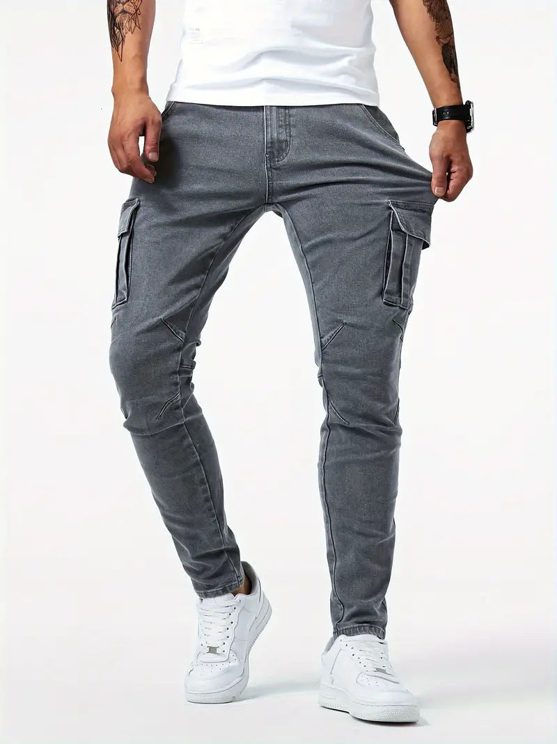 Men’s Stylish Grey Cargo Pants – Lightweight & Trendy