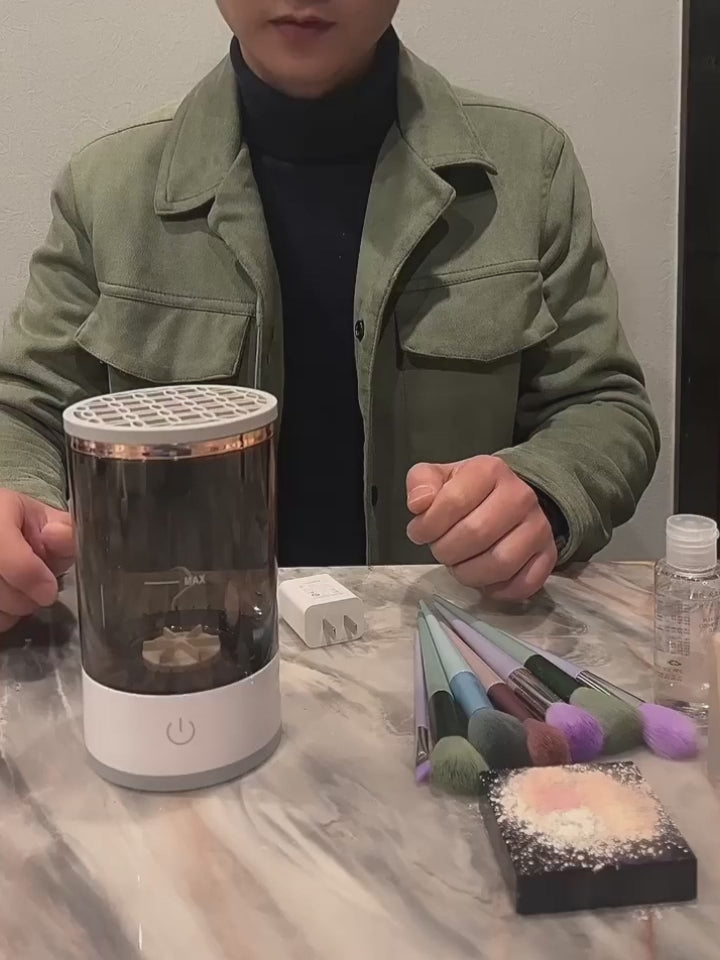 Portable Electric Makeup Brush Cleaner – USB Rechargeable Eye Shadow Cleaning Tool