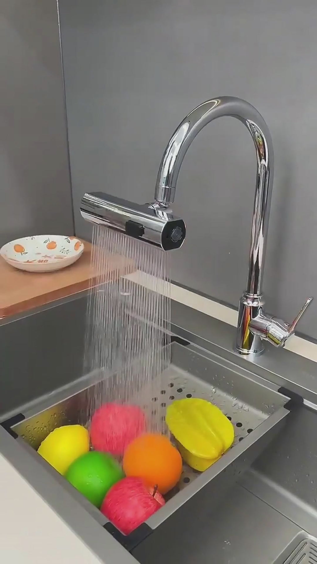 Rotating Splash-Proof Waterfall Faucet Nozzle for Kitchen Sink